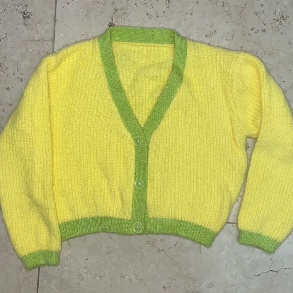 Cropped Yellow Cardigan